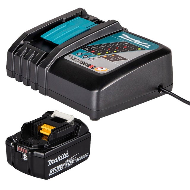 MAKITA Pack de 1 Batterie Li-Ion 18V 3Ah BL1830B + Chargeur simple DC18RC