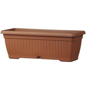 Vaso Rettangolare In Plastica Terracotta 60 Cm - Grande Fioriera Per Giardino E Orto, Con Fori Di Drenaggio