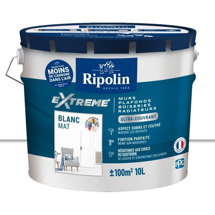 Peinture mur et plafond monocouche mat blanc 10L Ripolin - 2