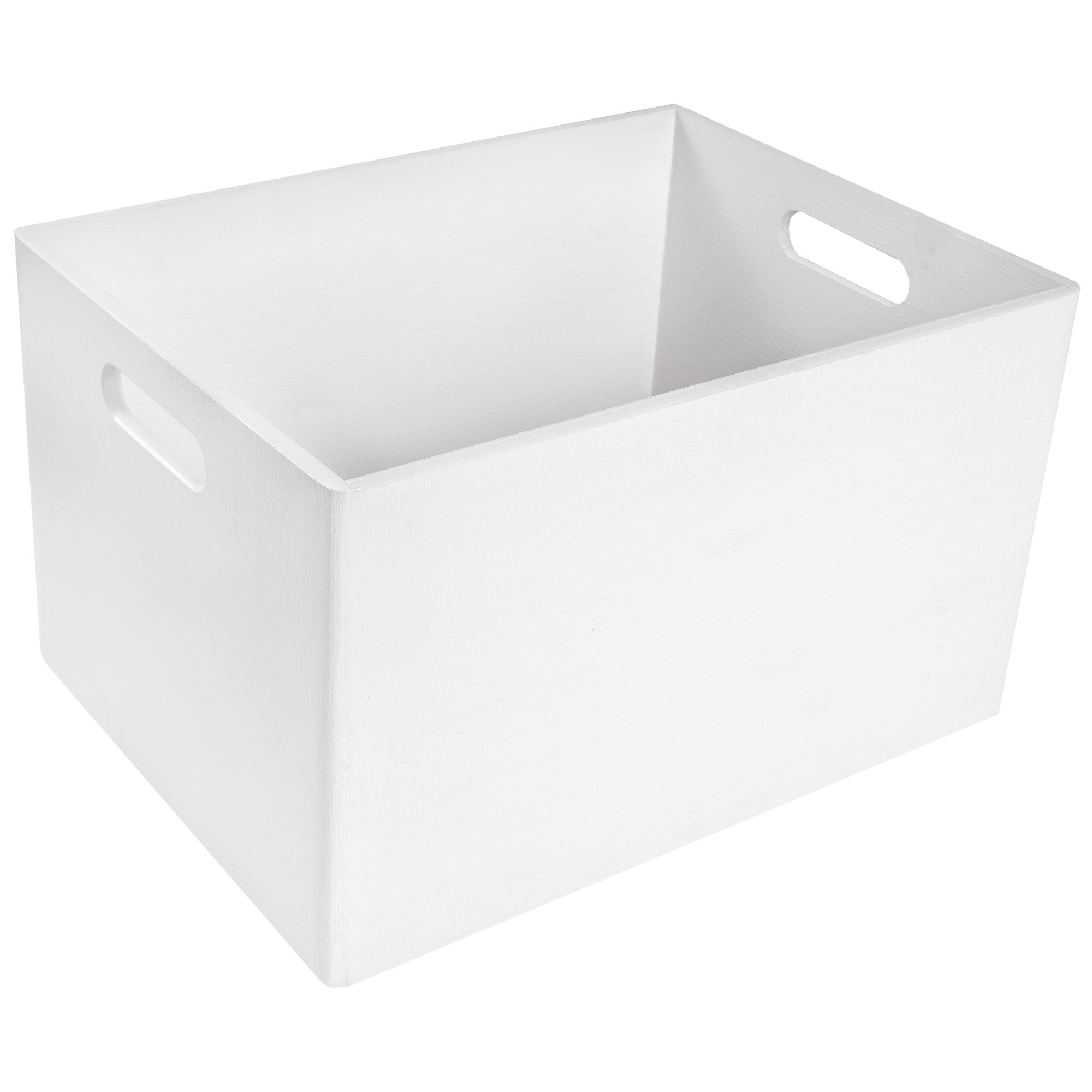 Lot De 3 Boîtes De Rangement Blanc 30 X 12,5 X 6 Cm - 1,9 L - Paniers Plastique Empilables Pour Tiroirs, Salle De Bain, Cuisine & Bureau