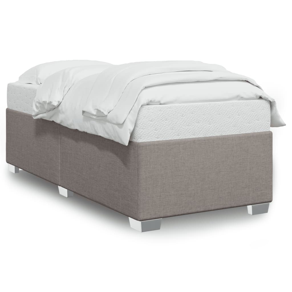 Rama łóżka bez materaca Taupe 90x200 cm Tkanina vidaXL