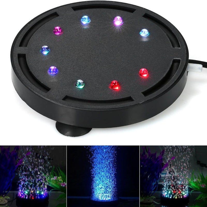 Dyfuzor tlenowy do akwarium, dyfuzor powietrza do akwarium, oświetlenie LED RGB, dekoracja akwarium, 125 mm