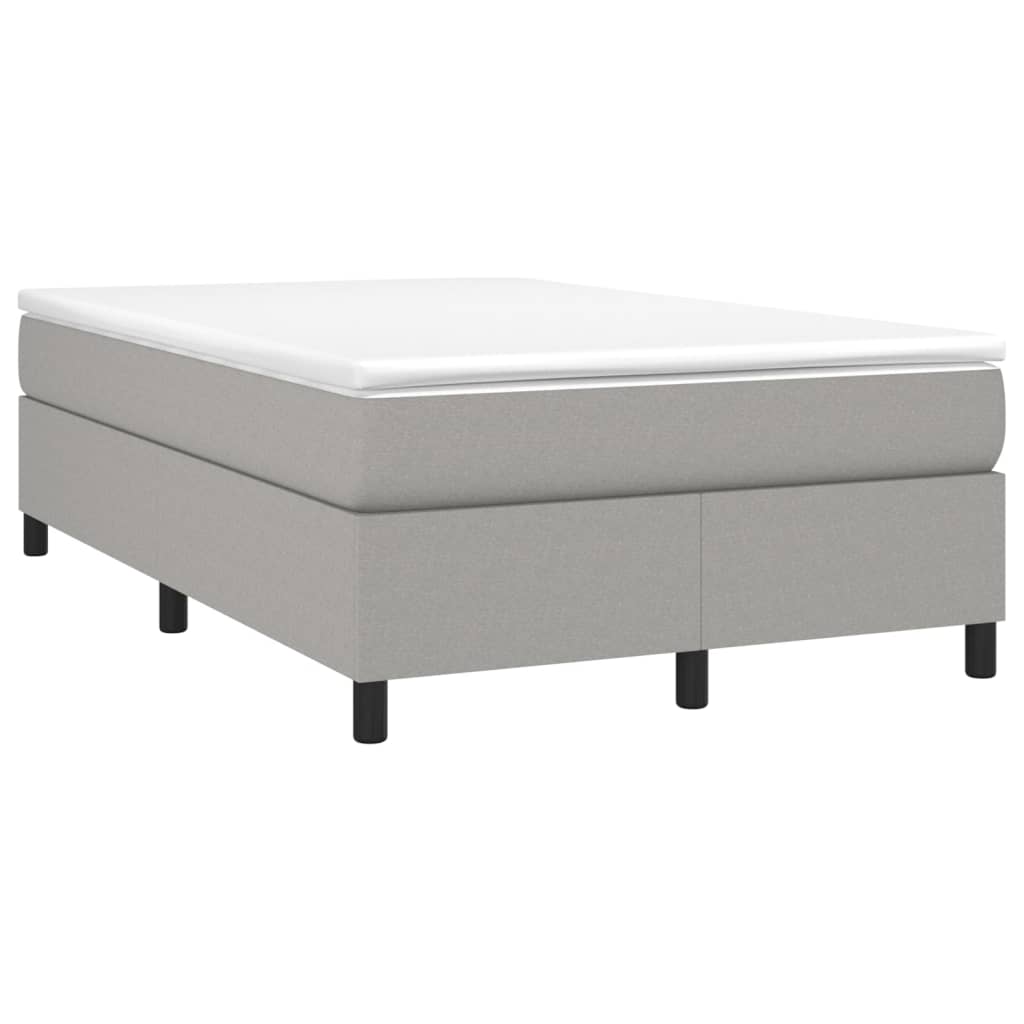 Cadre de lit à lattes en tissu gris clair, pour la chambre, 120 × 200 cm - 3