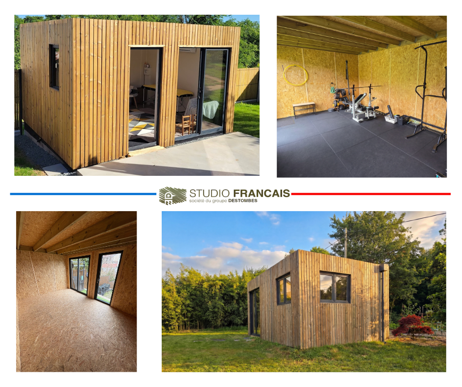 Studio de jardin sans permis en bois 5,5 x 3,5 x 2,7 m avec plancher isolé - 7