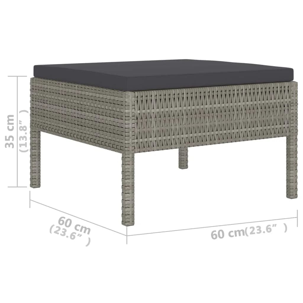 Maison Exclusive - Set Divani da Giardino 6 pz con Cuscini in Polyrattan Grigio - 6