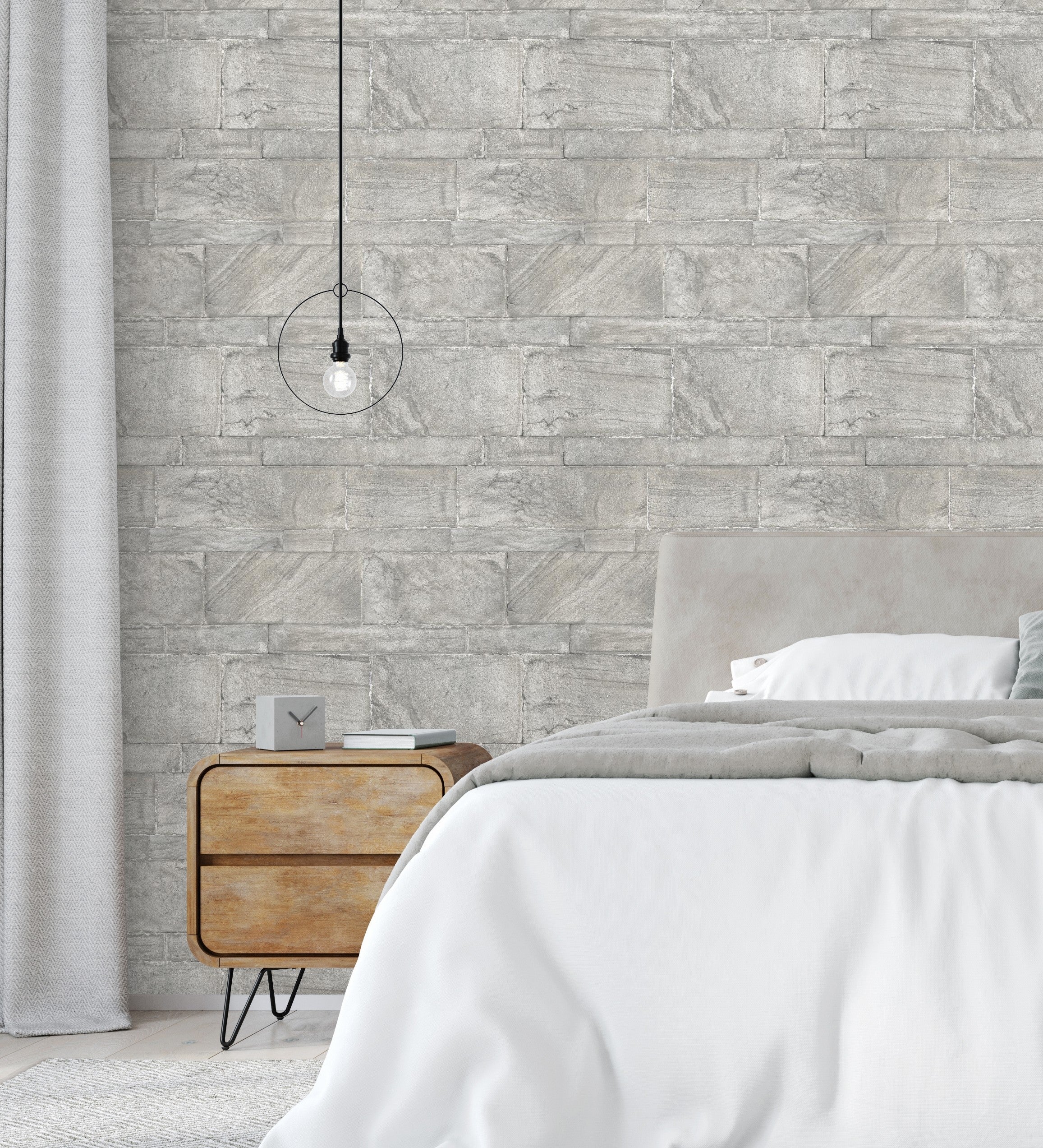 Papier peint vinyle mur de pierres inégales texturé - Cardiff Stone 679604 de GAULAN - Rouleaux de 10 m x 0,53 m - 4