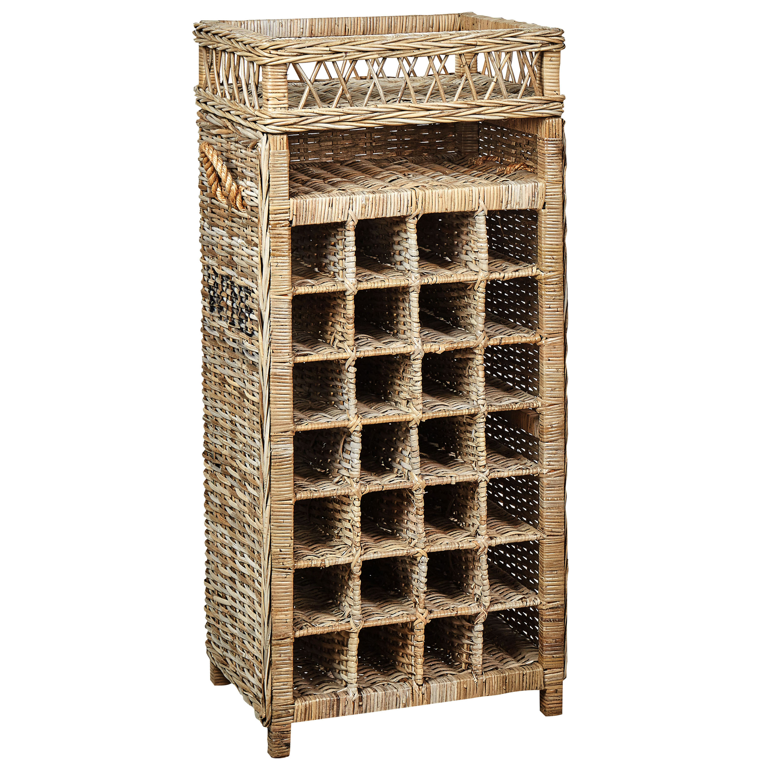 Porte bouteilles rotin vintage