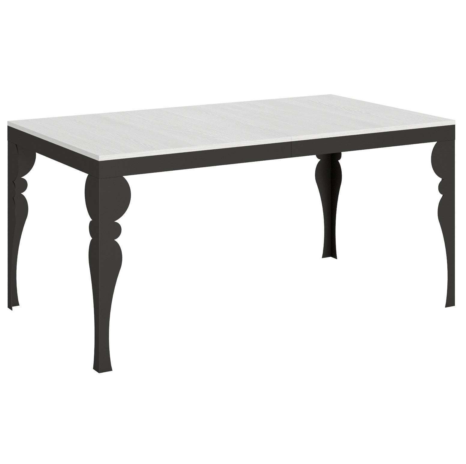 Stół rozkładany Paxon Evolution 90x160/264 cm, biały, jesion, rama antracytowa