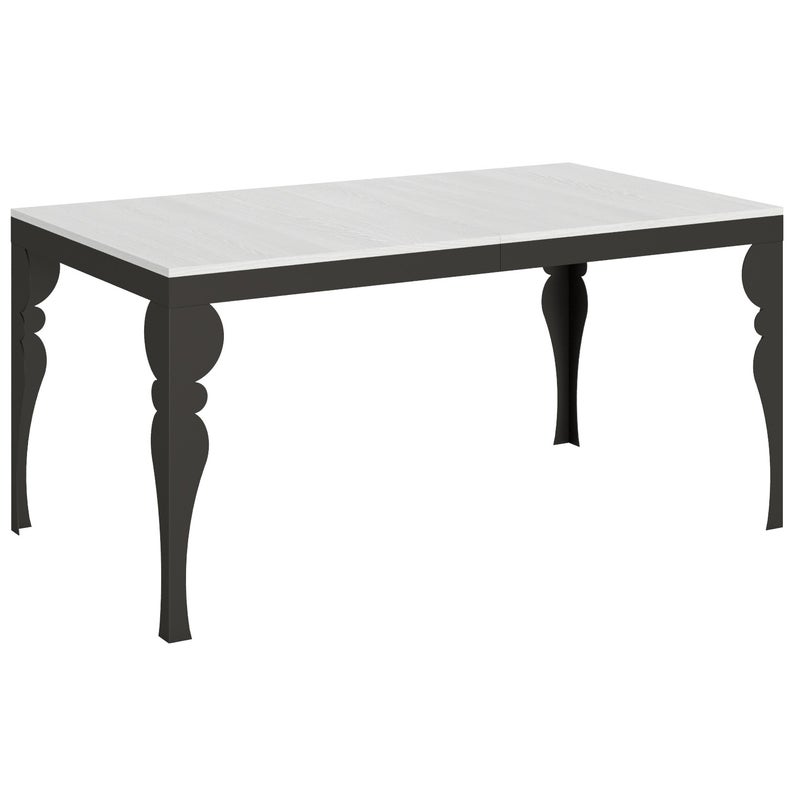 Stół rozkładany Paxon Evolution 90x160/264 cm, biały, jesion, rama antracytowa