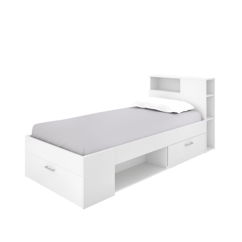 Mobelcenter - Cama Infantil Juvenil Lanka con Cajones y Estantería - Color Blanco - Ancho: 99 cm x Fondo: 218 cm x Alto: 96 cm (1348) - 4
