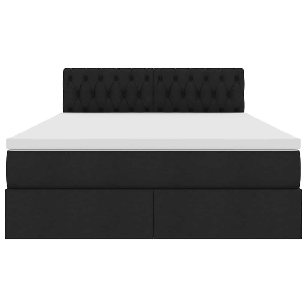 Lit avec rangement et matelas noir 140 x 200 cm velours - 7