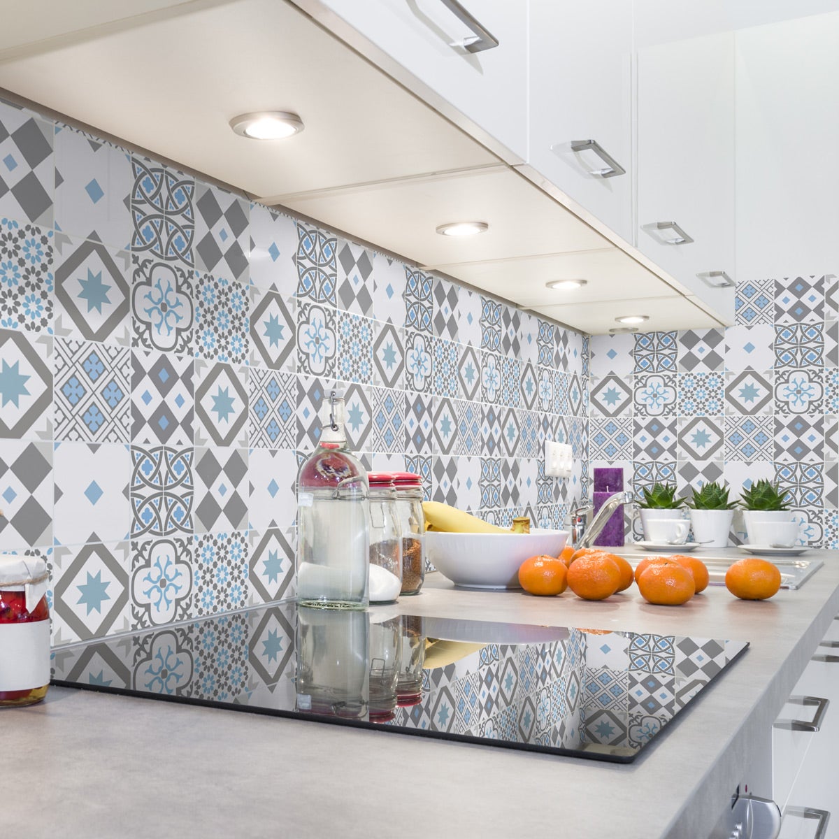 Sticker Mural Carrelage adhésif Cuisine Salle de Bain - 9 STICKERS ...