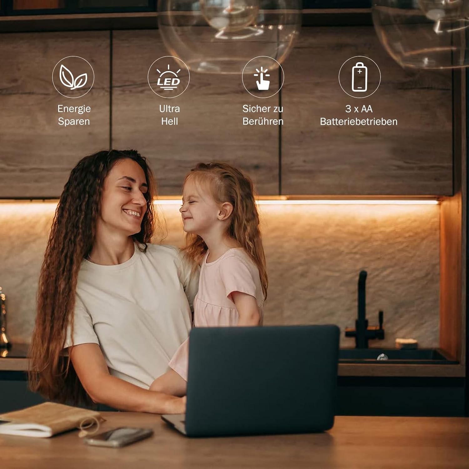 Bande LED à piles avec télécommande, blanc chaud, 8 modes, intensité réglable, minuterie, autocollante, sécable, étanche, 3 m (9,8 pi). - 7