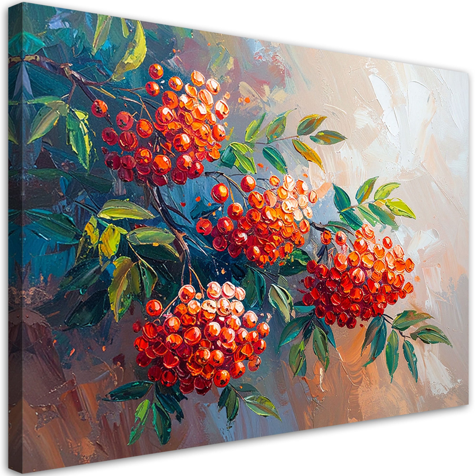 Obraz do salonu kuchni jarzębina rośliny natura jak malowany 60x40