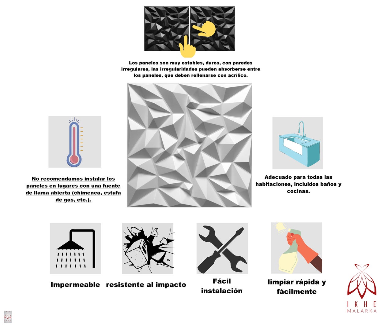 12 Plaques Murales 3D en PVC – 3 m² – Effet Diamant – Panneaux Décoratifs pour Murs et Plafonds – Idéal Salle de Jeu / Intérieur - 8