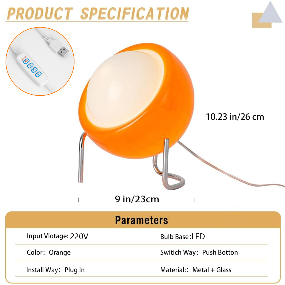Lampe de table LED, lampe de chevet Bauhaus, lampe de bureau LED à intensité variable, lampe en verre rétro, 3 températures de couleur (à brancher) - 5