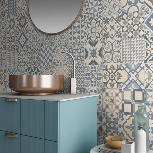 Carrelage sol effet carreaux de ciment Tradition grey 33,15*33,15 cm - Réflex Boutique