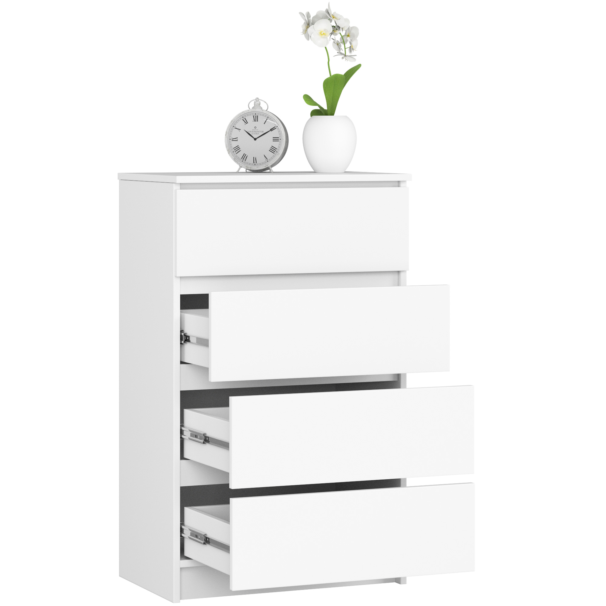 Commode AKORD K60 Blanche 60 cm 4 tiroirs façade Blanche 60x40x99 cm - 2