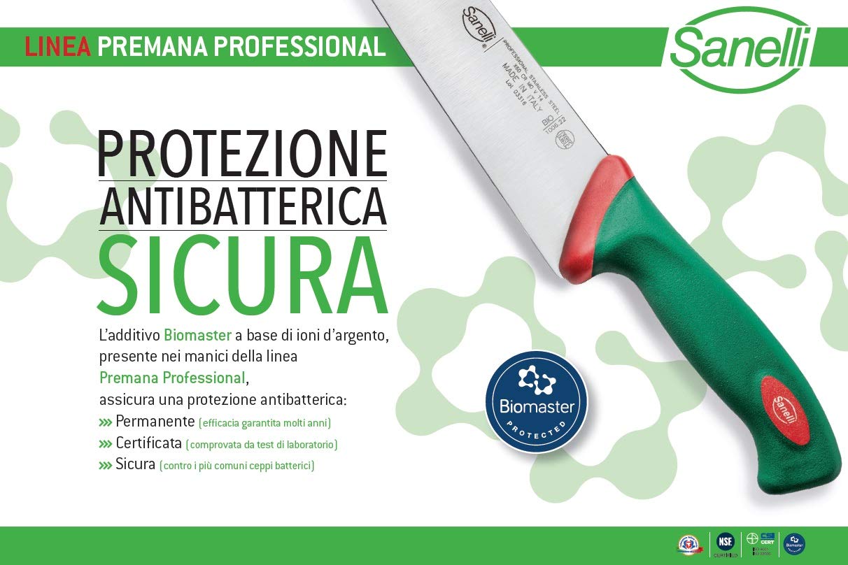 Sanelli Coltello Francese Linea Skin – Acciaio Inox, Manico Antiscivolo, Made In Italy, Approvato FIC
