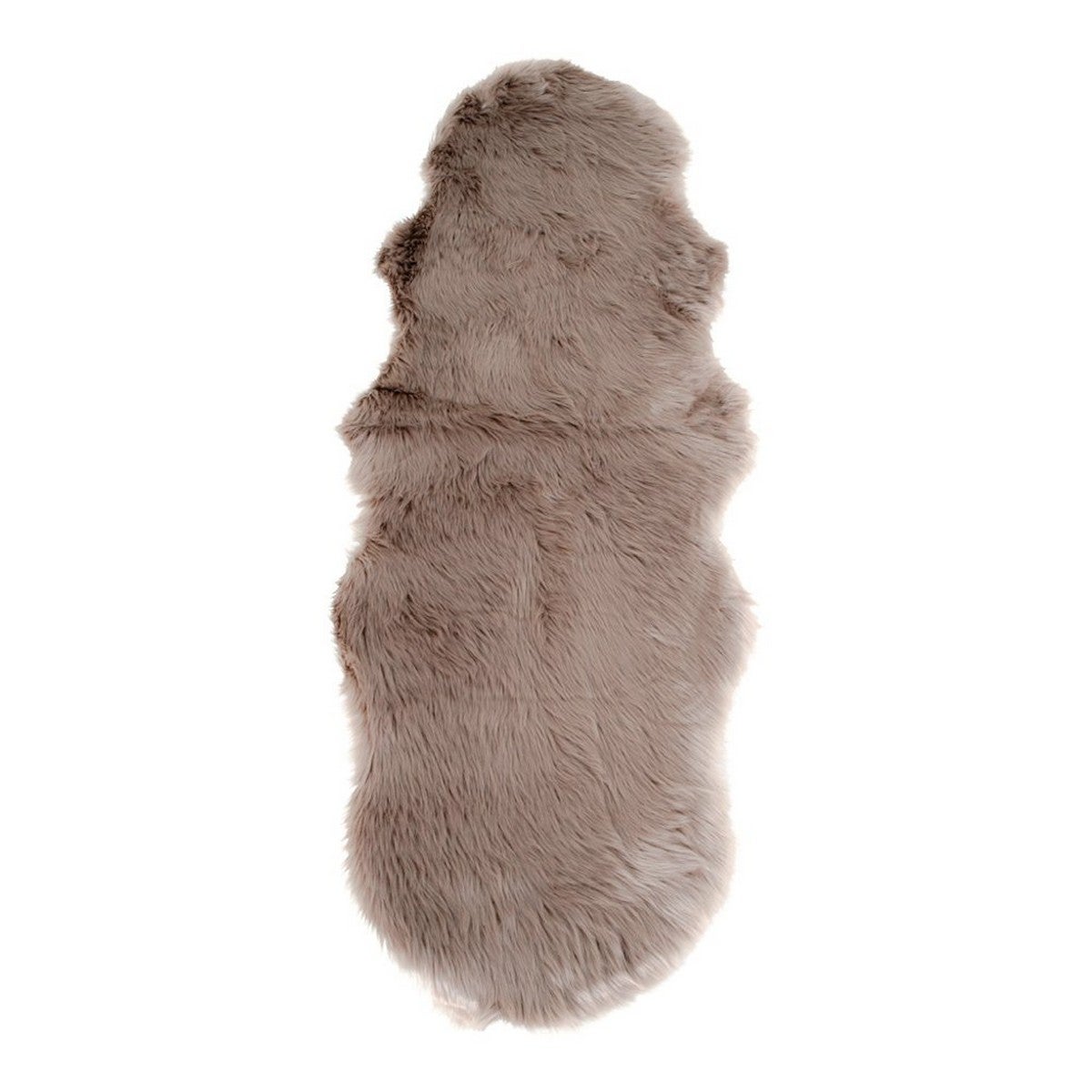 Asymetryczny Dywan Skóra jagnięca, Poliester, Brązowy, Seven Design