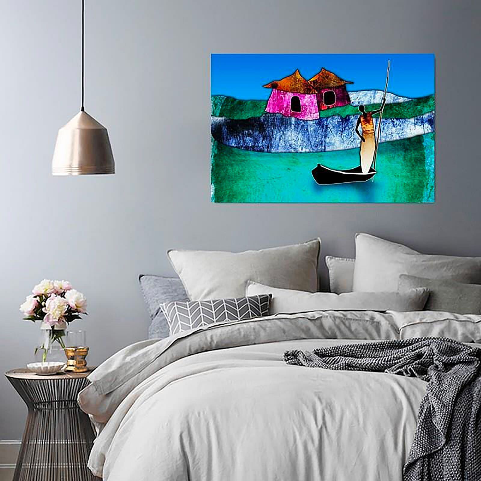 Tableau dame sur le - 100 x 70 cm - 3