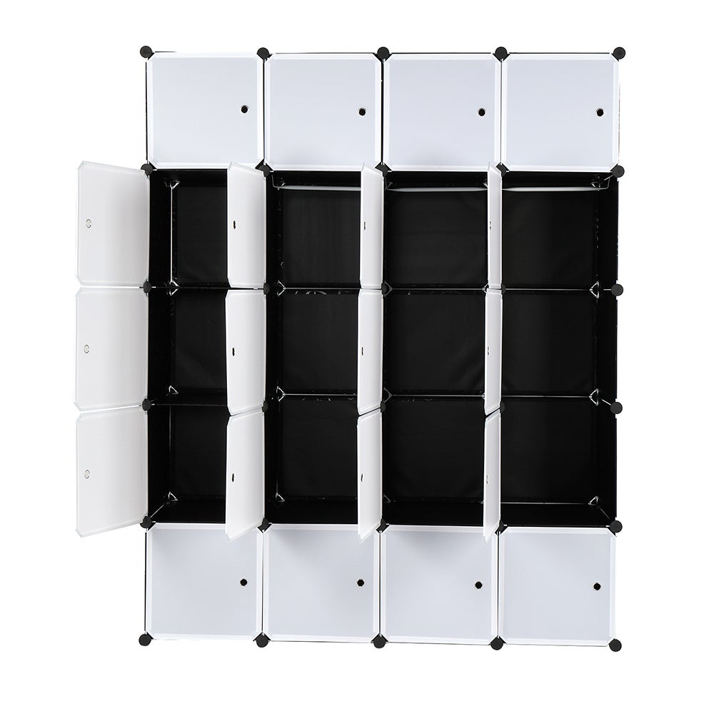 20 Cube Organisateur, Étagères de Rangement Cubes en Plastique Empilables, Étagères Modulaires avec Tige de Suspension, 140 x 45 x 175 cm - 5