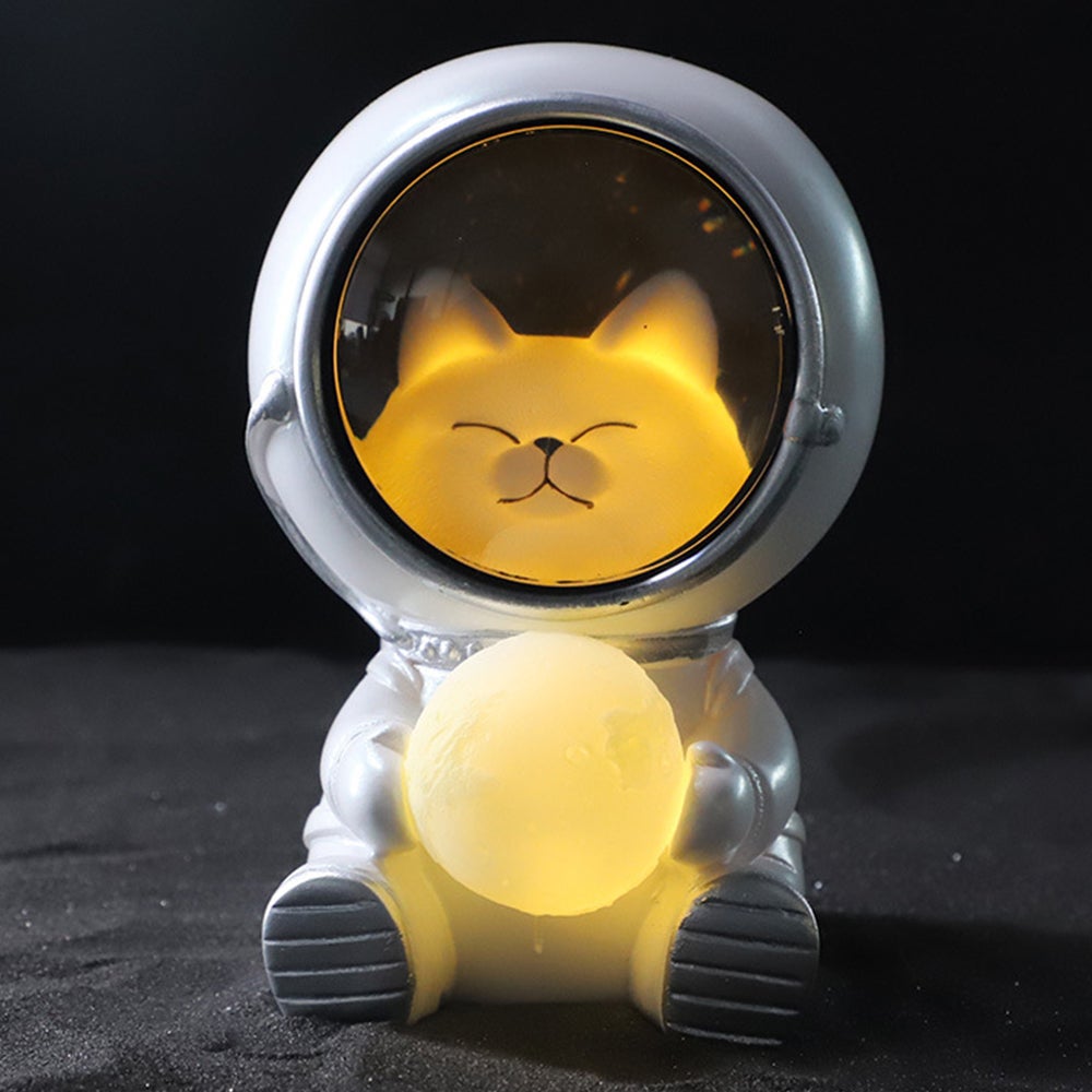 Spaceman led luz nocturna habitación infantil astronauta luna lámparas galaxy guardian escritorio decoración luz regalo de cumpleaños (gato espacial)