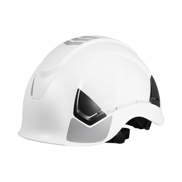 Casque de securite SucceBuy pour chantier conforme a la norme ANSI/ISEA Z89.1, fabrique en ABS,dote deune suspension a 6 points avec systeme,blanche