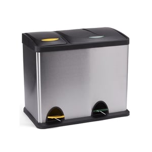 Poubelle à pédale Tri sélectif Inox 18L+8L MSV