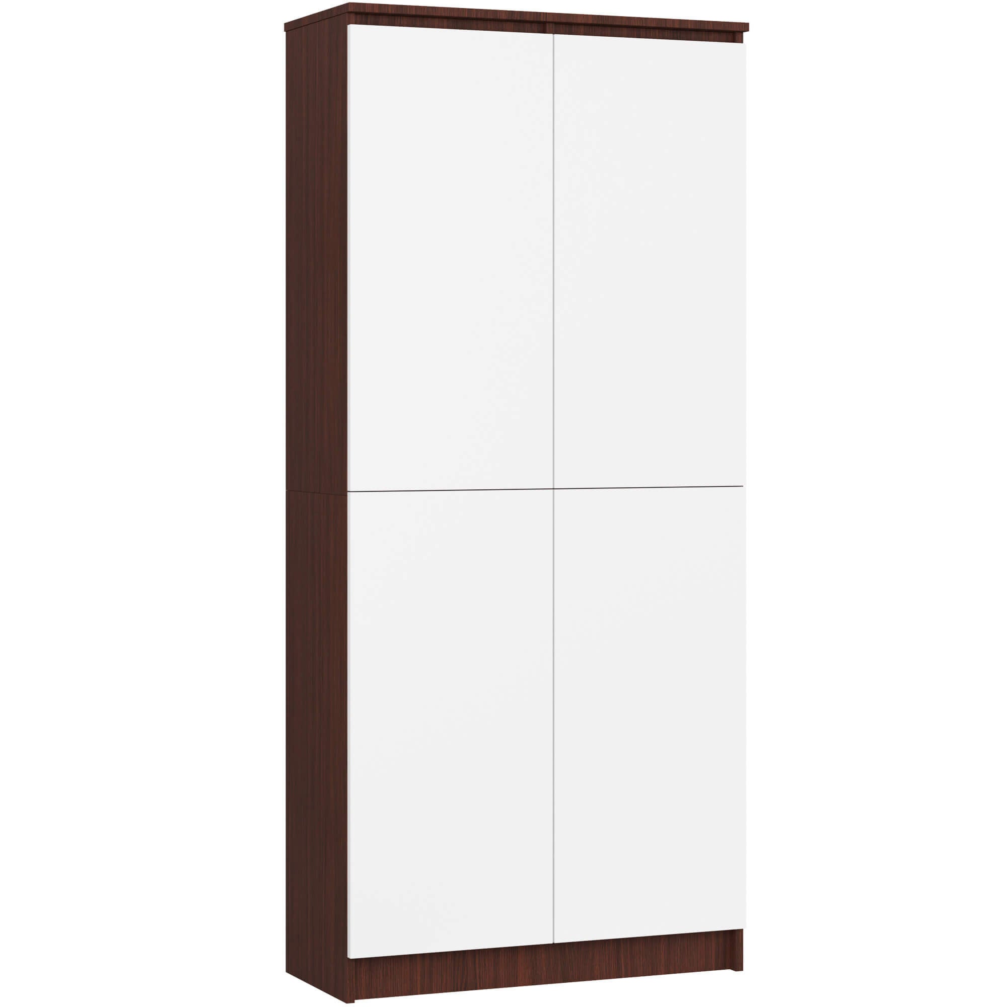 Regał AKORD R80 Wenge 80 cm 2 drzwi kolor Biały mat 8 półek 80x35x180 cm
