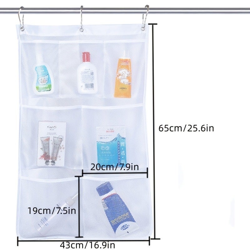 Lot de 2 sacs de rangement en filet pour douche, organisateur de douche suspendu en maille à séchage rapide de luxe, accessoires de salle de bain - 5