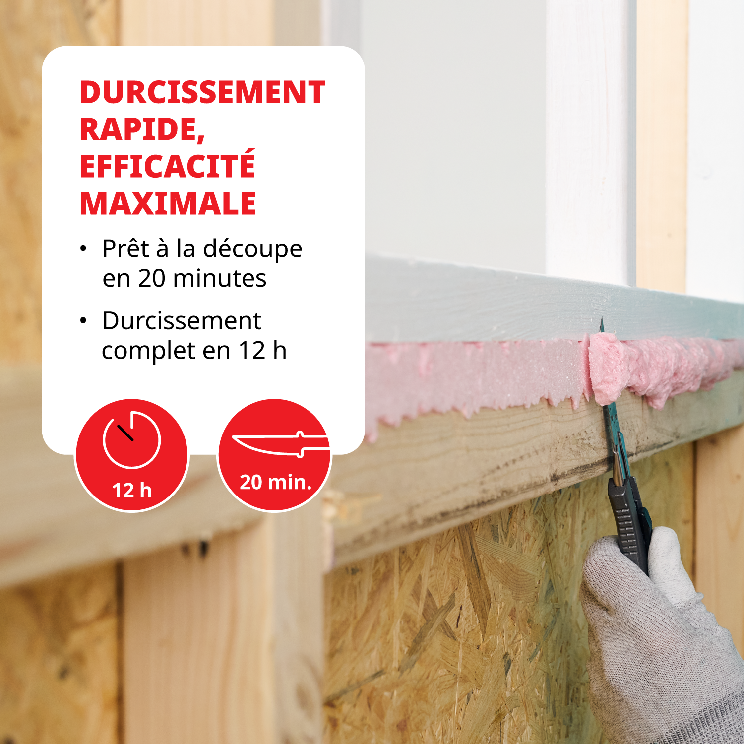Mousse polyuréthane coupe-feu FOME FLEX Fire Block – pistolable, haute résistance, joints minéraux & métalliques – 750 ml - 5