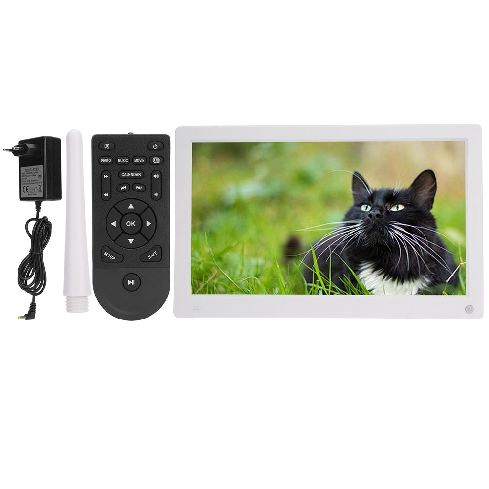 Cadre Photo Numérique 15,4 Pouces Avec Détection De Mouvement - Affichage HD, Vidéo 1080P, Réveil - 7