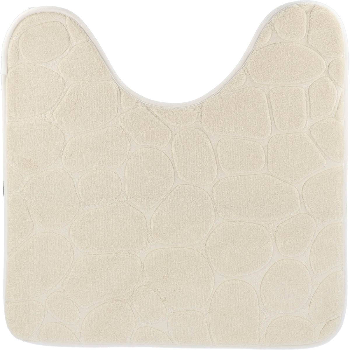 Tapis Contour WC Chenille Gris - 49x49 Cm, Antidérapant, Doux Et Absorbant
