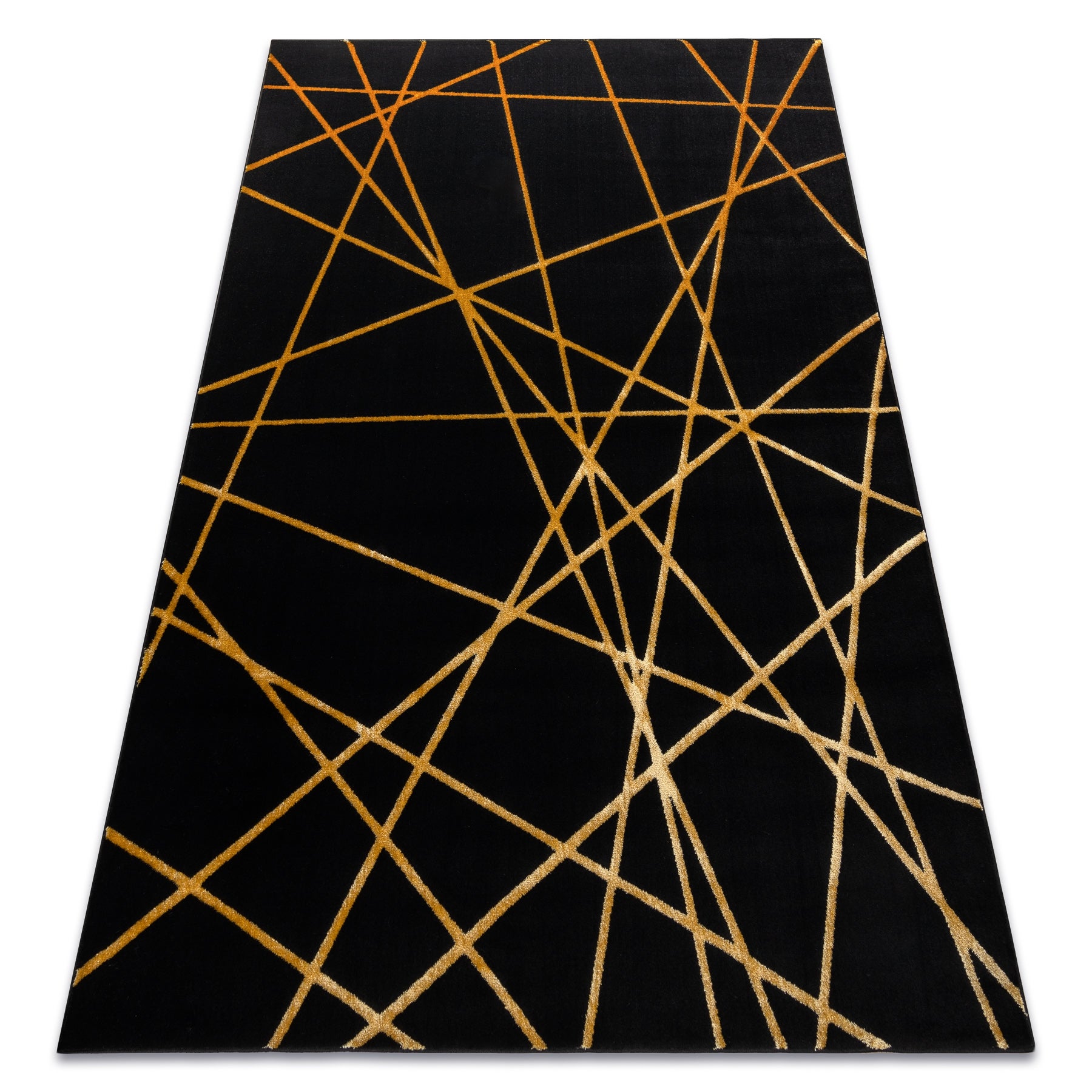Dywan GLOSS nowoczesny 406C 86 stylowy, glamour, art deco, geometryczny czarny / złoty 280x370 cm
