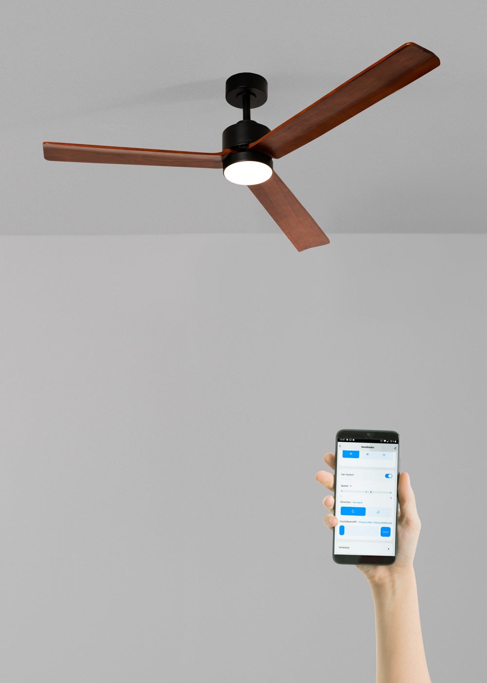 CREATE - WIND MODERN L - Ventilateur de plafond silencieux 40W avec eclaraige LED Ø152cm avec eclaraige avec wifi - 2