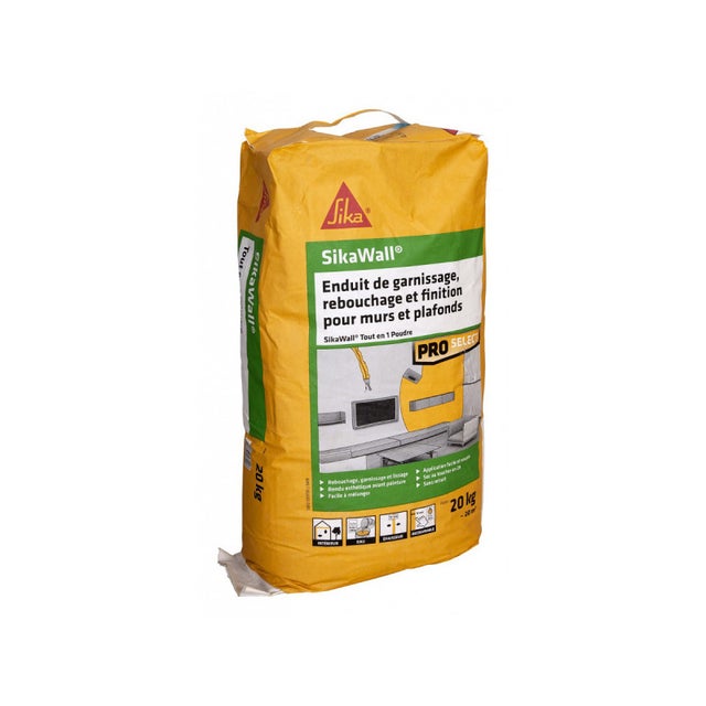 Enduit de garnissage SIKA SikaWall tout en 1 en poudre - 20kg