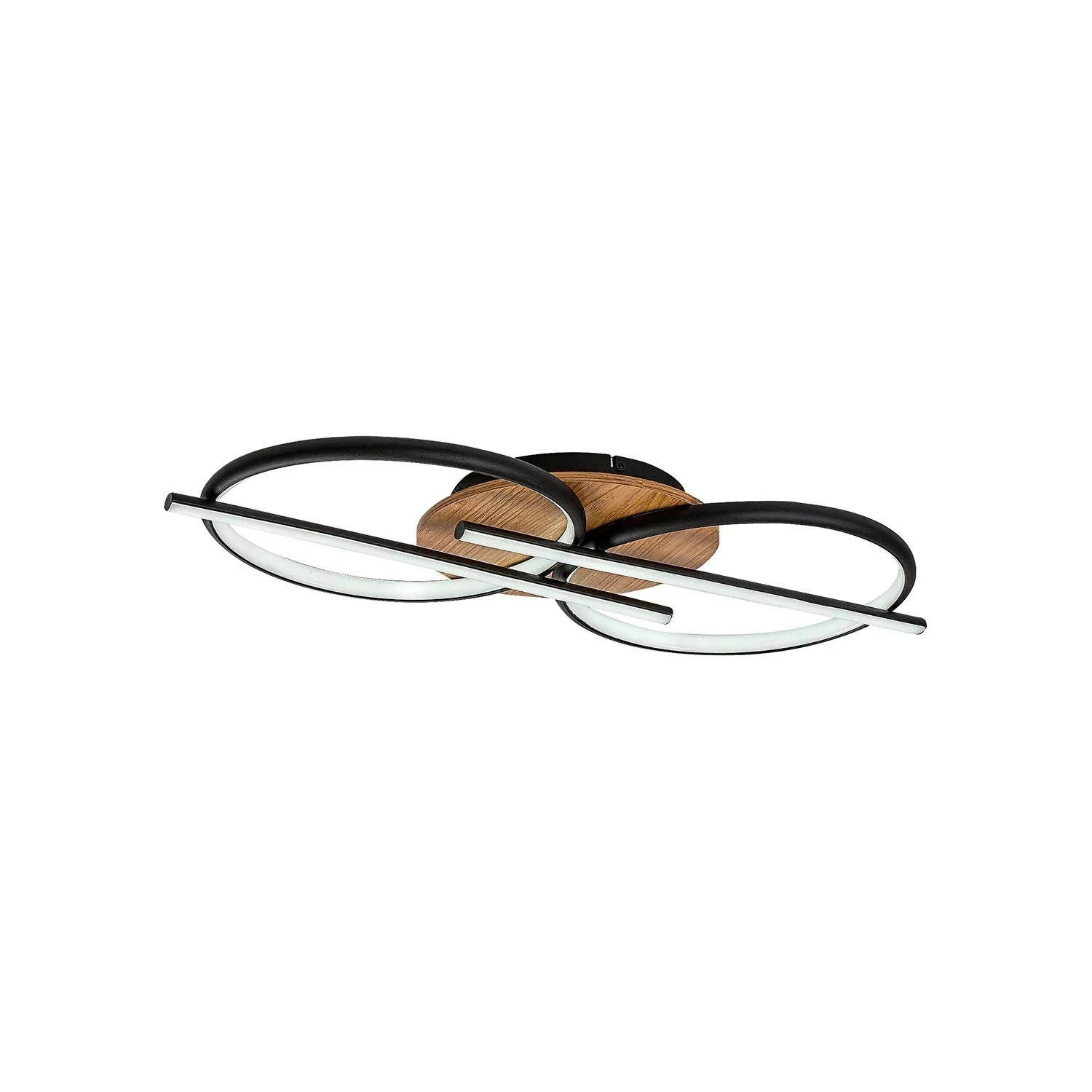 Lampa sufitowa wisząca Arash jasne drewno-czarna-biała LED 40W 3000/4000/6500K 2200lm ring wym: 8 x 75 x 35 cm metal Rabalux
