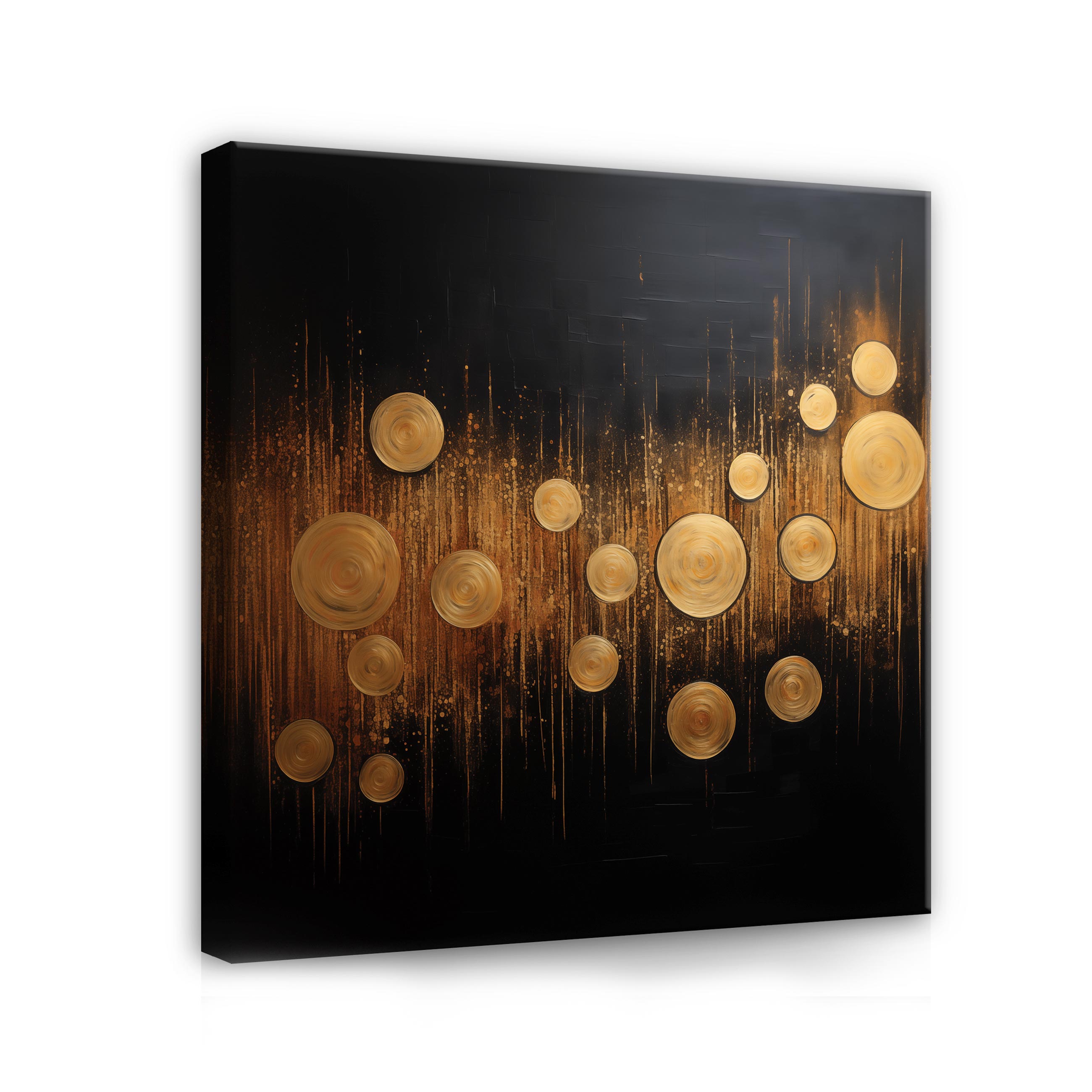 Cuadro en lienzo abstracción oro glamour arte 80x80 cm xxl impresión en lienzo decoración de pared canvas para salón lista para colgar