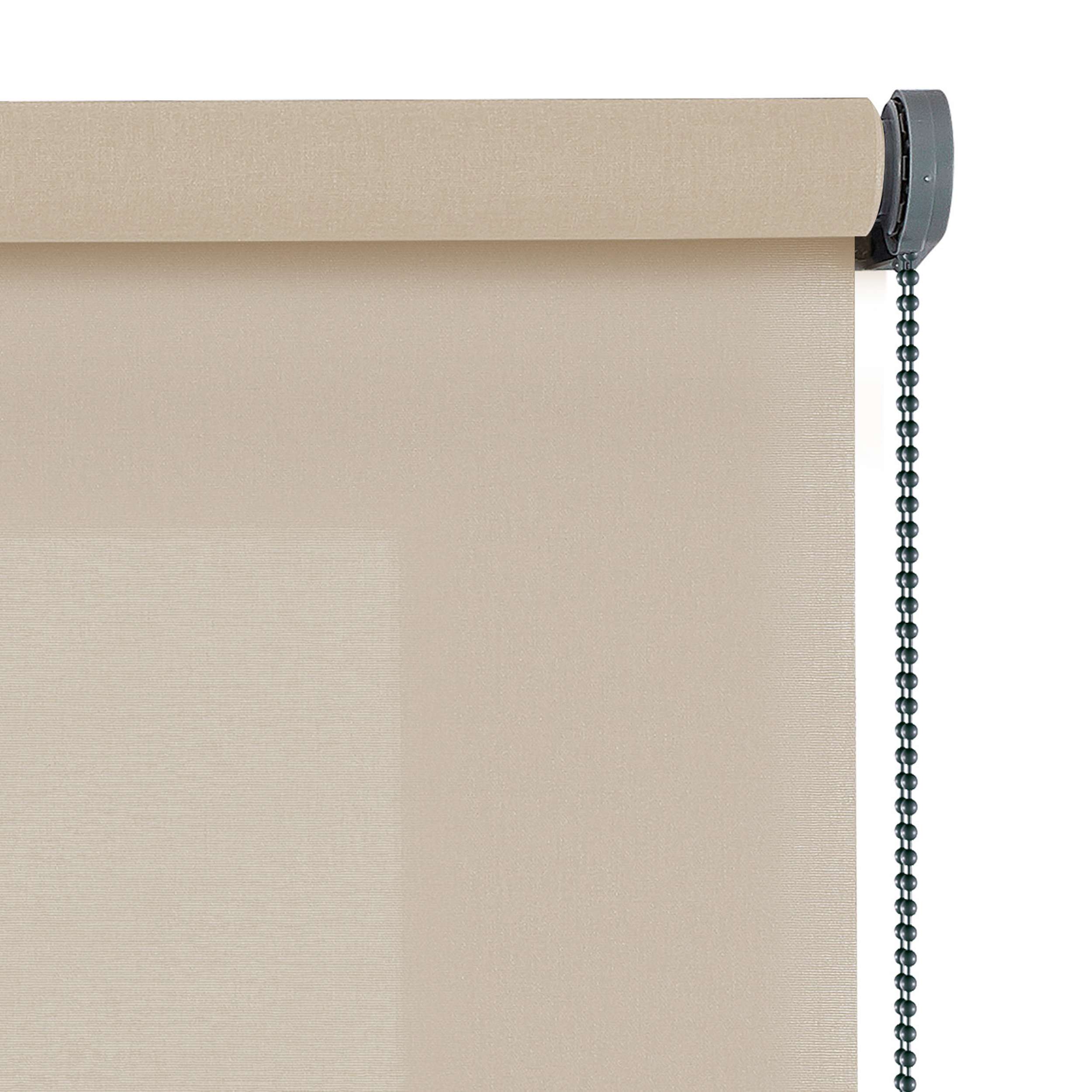 Tenda a Rullo Filtrante, Tenda Avvolgibile Traslucida Liscia Per Finestre e Porte Beige 180x180 cm - 3