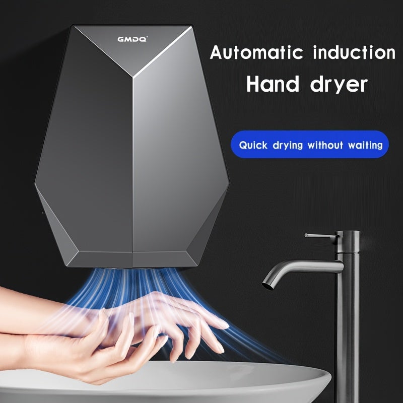 Sèche-mains À Capteurs Intelligents 1600w, Haute Puissance, Montage Mural, Sèche-mains Commercial Rapide, Adapté À Diverses Occasions,Noir - 2