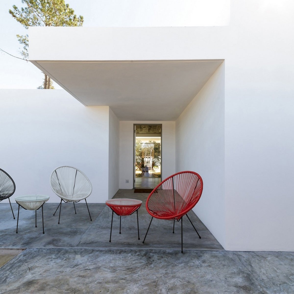 Table ronde d'extérieur Ø50cm en corde tressée Bizzotto Parker - 2