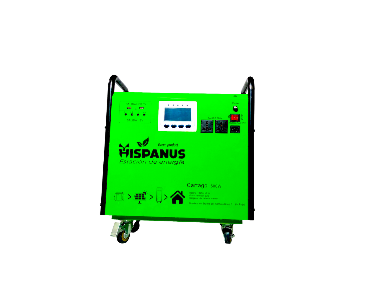 Kit Solaire 1000W CARTAGO HISPANUS - Système Photovoltaïque Isolé avec Batterie de 100A (Sans Panneaux Solaires) pour Autoconsommation - 3