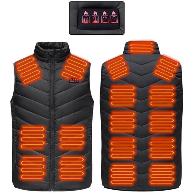 Gilet Chauffant Léger pour Hommes, Gilet Chauffant électrique Rechargeable Intelligent, Gilet Chauffant électrique Unisexe étanche à L'eau
