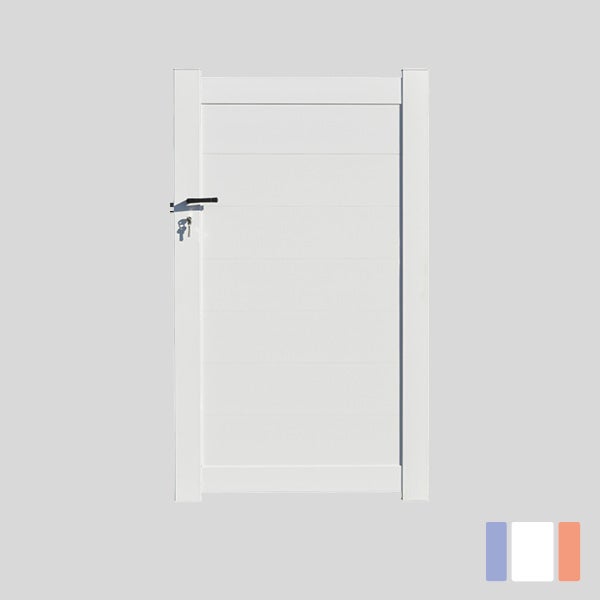 Portillon aluminium modèle plein en kit dimensions L.1000 (entre piliers) x H.1500 mm Couleurs Gris (RAL 7016) - 5