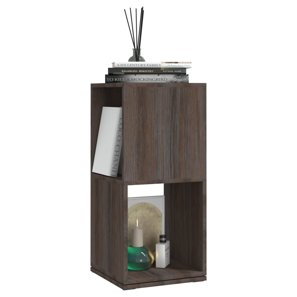 Armoire rotative gris chêne 34,5 x 34,5 x 75,5 cm en panneau de bois - 3