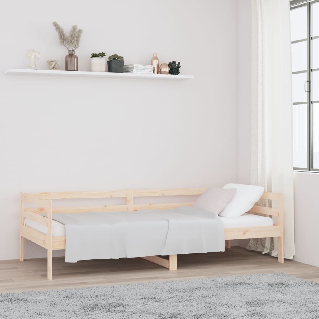 Łóżko Dzienne Drewniane Brązowe Rama Łóżka Ze Stelażem Sofa 80x200 cm
