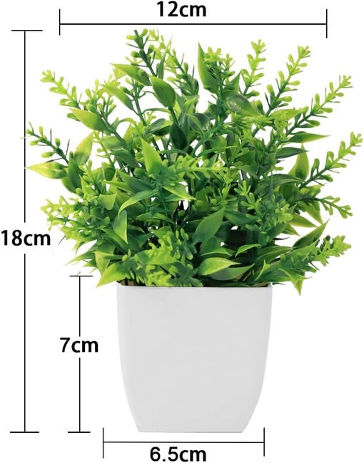 OFFIDIX Mini Plastique Eucalyptus Plantes artificielles avec Vase pour Bureau, Maison et Ses OFFIDIX Mini Plastique Eucalyptus Plantes artificielles avec Vase pour Bureau, Maison et Ses