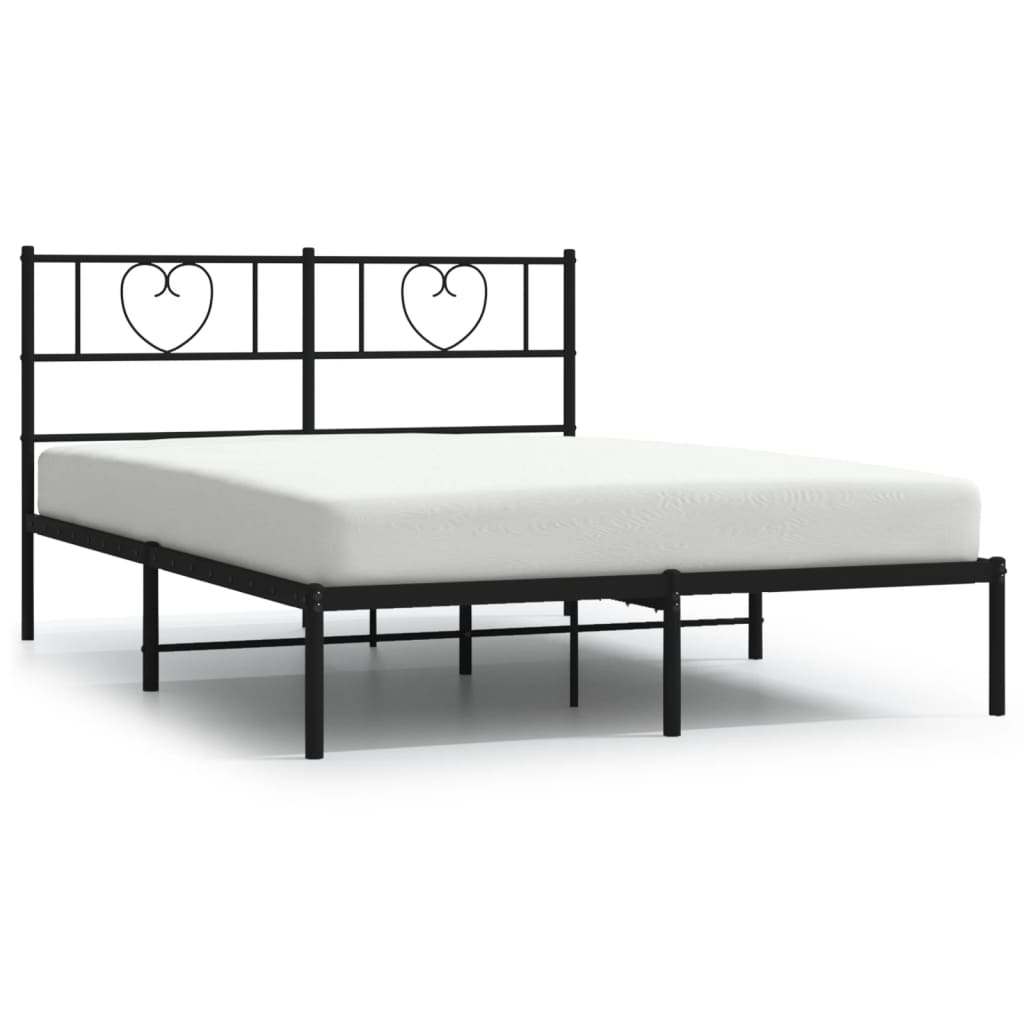 Łóżko Metalowe Czarne Rama Łóżka Ze Stelażem Do Sypialni Pokoju 120x200 cm