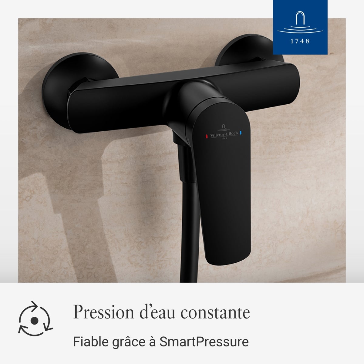 Villeroy & Boch Oasis Set de douche apparent (2 en 1 Bundle), système de douche avec robinetterie de douche, douchette à main, flexible de douche à - 4